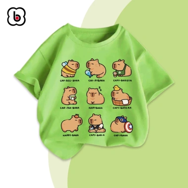 Áo thun bé BabyloveGO in hình Capybara cotton mềm mịn thoáng mát, giảm giá 89k