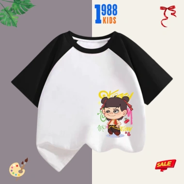 Áo thun bé cotton lạnh in hình Na Tra dễ thương, phối đồ đẹp, giá 90.000đ Mã 17 3