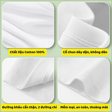 Áo thun bé Dreamy Baby cộc tay cotton co dãn mát, hè 2.025 - Giá ưu đãi 85.999₫