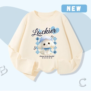 Áo thun bé gái 100% cotton dài tay mềm mại, in chó con - Giá 162.000đ 8