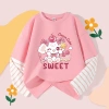 Áo thun bé gái 100% cotton dài tay thời trang, in hình thỏ - Giá ưu đãi 129.600đ