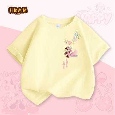 Áo thun bé gái 100% cotton Disney Minnie ngắn tay mềm mại thoáng khí - 89.000₫