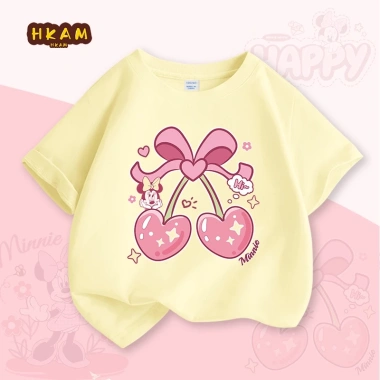 Áo thun bé gái 100% Cotton Disney Minnie ngắn tay mềm mại thoáng khí Giá chỉ 89.000₫
