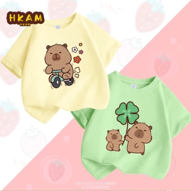 Áo thun bé gái 100% cotton giản dị, ngắn tay mềm mại thoáng khí - giá 89.000