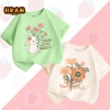 Áo thun bé gái 100% Cotton họa tiết hoa thỏ - Thời trang trẻ em, giảm còn 89.000₫