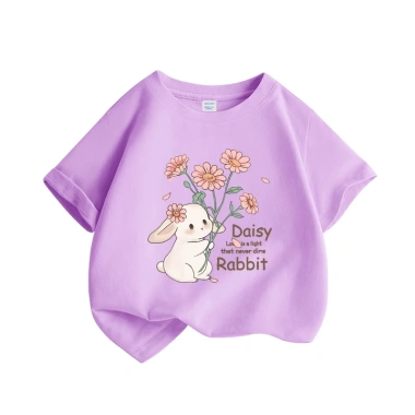 Áo thun bé gái 100% Cotton họa tiết hoa thỏ - Thời trang trẻ em, giảm còn 89.000₫ 5
