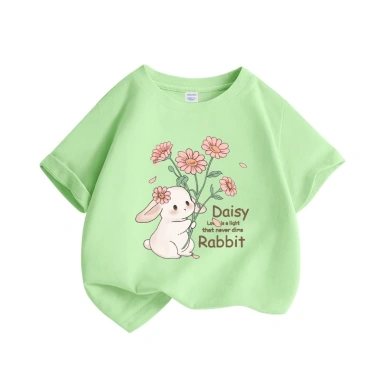 Áo thun bé gái 100% Cotton họa tiết hoa thỏ - Thời trang trẻ em, giảm còn 89.000₫ 9