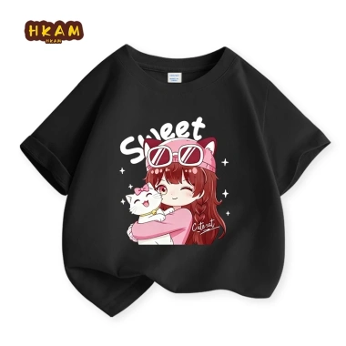 Áo thun bé gái 100% Cotton mềm mại, in hình mèo - Giá chỉ 89.000₫ 8