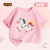 Áo thun bé gái 100% cotton mềm mại, in hình ngựa búp bê - Giá chỉ 89.000₫