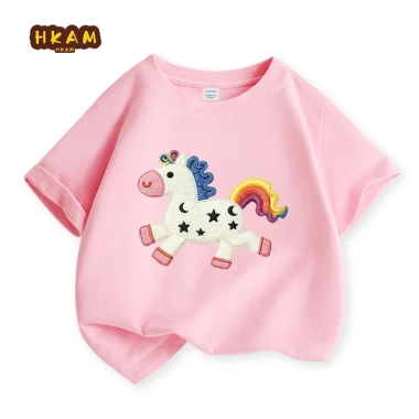 Áo thun bé gái 100% cotton mềm mại, in hình ngựa búp bê - Giá chỉ 89.000₫ 8