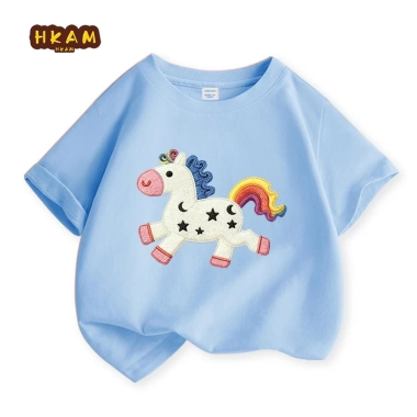 Áo thun bé gái 100% cotton mềm mại, in hình ngựa búp bê - Giá chỉ 89.000₫ 9
