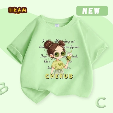 Áo thun bé gái 100% Cotton mềm mại, thoải mái, in hình đáng yêu Giá 89.000₫