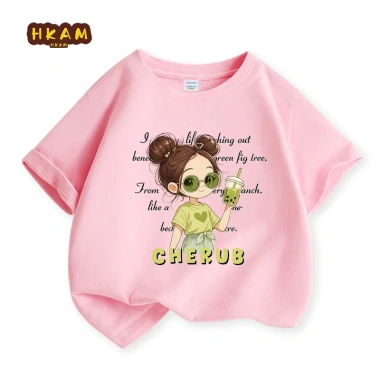 Áo thun bé gái 100% Cotton mềm mại, thoải mái, in hình đáng yêu Giá 89.000₫