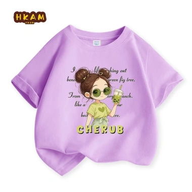 Áo thun bé gái 100% Cotton mềm mại, thoải mái, in hình đáng yêu Giá 89.000₫