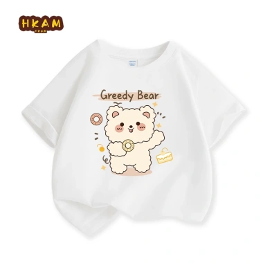 Áo thun bé gái 100% Cotton mềm mại, thoáng khí, in hình gấu đáng yêu - Giá 89.000₫ 8