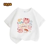 Áo thun bé gái 100% cotton mềm mại thoáng khí, in hình gấu Graffiti thời trang trẻ em 8
