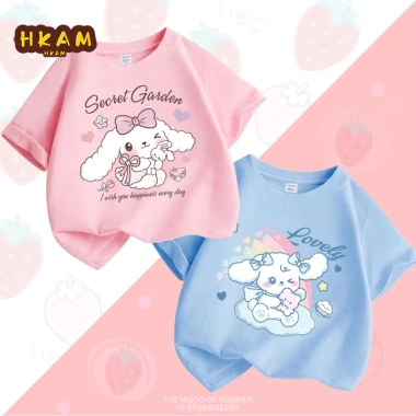 Áo thun bé gái 100% Cotton mùa hè, ngắn tay in hình thỏ dễ thương - Giá chỉ 89.000₫