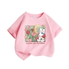 Áo thun bé gái 100% cotton ngắn tay in họa tiết thỏ, bóng hoa - Giá 89.000đ 2