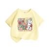 Áo thun bé gái 100% cotton ngắn tay in họa tiết thỏ, bóng hoa - Giá 89.000đ 5