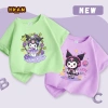 Áo thun bé gái 100% cotton ngắn tay in Kuromi - mềm mại, thoáng khí, chỉ 89.000đ