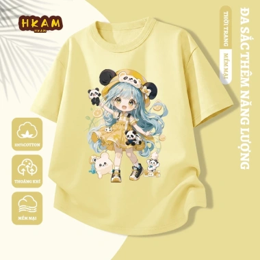 Áo thun bé gái 100% Cotton ngắn tay, mềm mại thoáng khí, giản dị, giá 85.000đ