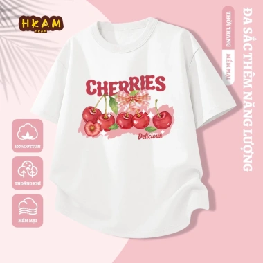 Áo thun bé gái 100% Cotton ngắn tay mềm mại thoáng khí in hình anh đào - Giá 89.000 VND 7 Áo thun bé gái 100% Cotton ngắn tay mềm mại thoáng khí in hình anh đào - Giá 89.000 VND 7