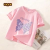 Áo thun bé gái 100% Cotton ngắn tay mềm mại, thoáng khí, in hình bướm - 89.000₫ 9