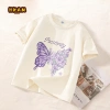 Áo thun bé gái 100% Cotton ngắn tay mềm mại, thoáng khí, in hình bướm - 89.000₫ 10