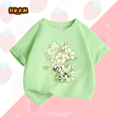 Áo thun bé gái 100% Cotton ngắn tay mềm mại thoáng khí, in hoa trái cây - 89.000₫