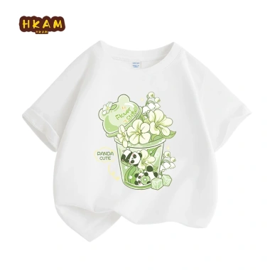 Áo thun bé gái 100% Cotton ngắn tay mềm mại thoáng khí, in hoa trái cây - 89.000₫