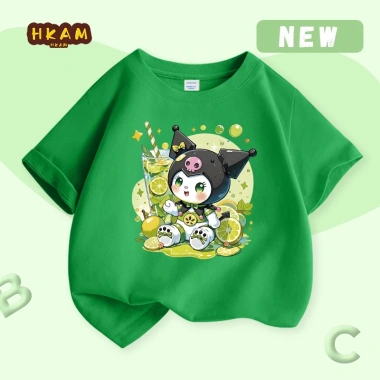 Áo thun bé gái 100% cotton ngắn tay mềm mại thoáng khí in Kuromi giá ưu đãi 89.000