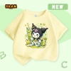 Áo thun bé gái 100% cotton ngắn tay mềm mại thoáng khí in Kuromi giá ưu đãi 89.000 9
