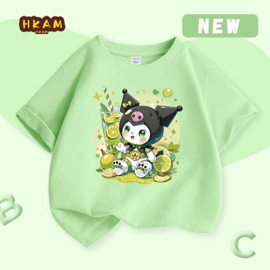 Áo thun bé gái 100% cotton ngắn tay mềm mại thoáng khí in Kuromi giá ưu đãi 89.000