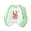 Áo Thun Bé Gái 100% Cotton Raglan Dài Tay Thời Trang Capybara In Unisex Giá 120k 5