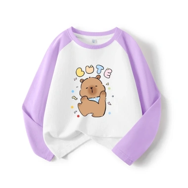 Áo Thun Bé Gái 100% Cotton Raglan Dài Tay Thời Trang Capybara In Unisex Giá 120k 6 Áo Thun Bé Gái 100% Cotton Raglan Dài Tay Thời Trang Capybara In Unisex Giá 120k 6