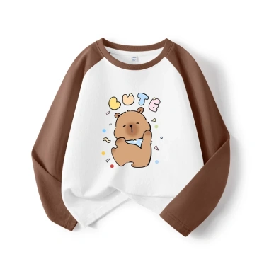 Áo Thun Bé Gái 100% Cotton Raglan Dài Tay Thời Trang Capybara In Unisex Giá 120k 7 Áo Thun Bé Gái 100% Cotton Raglan Dài Tay Thời Trang Capybara In Unisex Giá 120k 7
