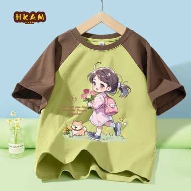 Áo Thun Bé Gái 100% Cotton Raglan Thoáng Khí Mềm Mại Giá 129.600 VNĐ