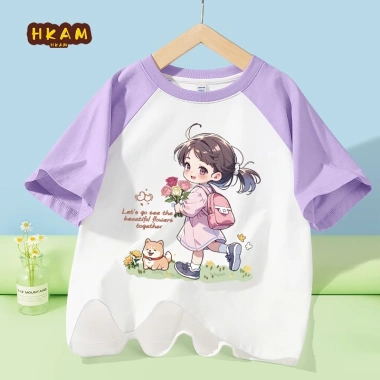 Áo Thun Bé Gái 100% Cotton Raglan Thoáng Khí Mềm Mại Giá 129.600 VNĐ