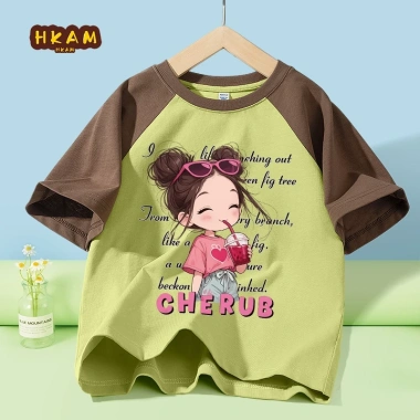 Áo Thun Bé Gái 100% Cotton Raglan Thời Trang, Thoáng Khí, Mềm Mại - Giá 129.600 VND