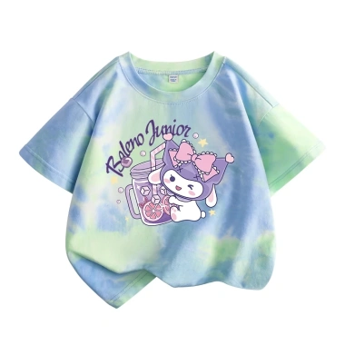 Áo thun bé gái 100% cotton tie-dye họa chú thỏ, ngắn tay, giá 129.600₫