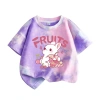 Áo thun bé gái 100% cotton tie-dye ngắn tay in hình thỏ dễ thương giá 120.000₫ 4