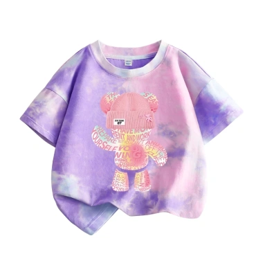 Áo thun bé gái 100% cotton Tie-Dye ngắn tay thời trang trẻ em giá 120.000đ