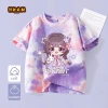 Áo thun bé gái 100% Cotton Tie-Dye thời trang trẻ em ngắn tay in hình - giá 120.000 VND 8
