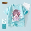 Áo thun bé gái 100% Cotton Tie-Dye thời trang trẻ em ngắn tay in hình - giá 120.000 VND 9