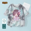 Áo thun bé gái 100% Cotton Tie-Dye thời trang trẻ em ngắn tay in hình - giá 120.000 VND 10
