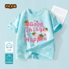 Áo thun bé gái 100% Cotton Tie‑Dye ngắn tay thời trang trẻ em hình dâu tây - chỉ 120.000₫ 8