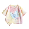 Áo thun bé gái 100% Cotton Tie‑Dye thời trang ngắn tay in bướm – giá ưu đãi 120.000₫ 3