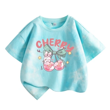 Áo thun bé gái 100% Cotton Tie‑Dye thời trang ngắn tay in hình anh đào - 120.000₫ 4 Áo thun bé gái 100% Cotton Tie‑Dye thời trang ngắn tay in hình anh đào - 120.000₫ 4