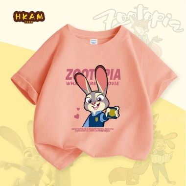 Áo thun bé gái 100% Cotton Zootopia ngắn tay mềm mại thoáng khí in hình Đày 89.000₫
