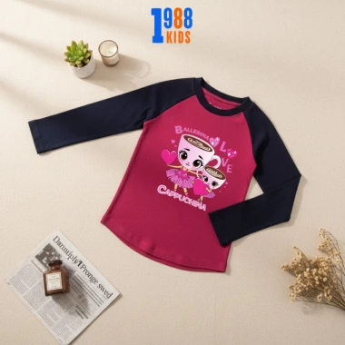 Áo Thun Bé Gái 1.988Kids Tay Dài Raglan Ballerina Cappuchina Cotton 15-38kg 96.000 4